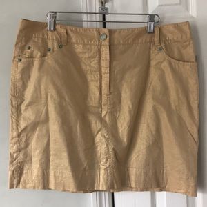 Isaac Mizrahi Golden Metallic Skirt (size 14)